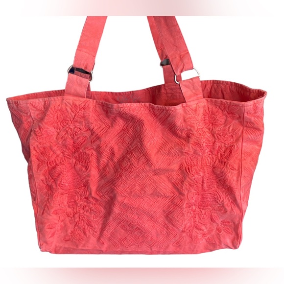 Kyla Seo Ella Embroidered Bag Cotton Zipper Tote NWT - Picture 7 of 11